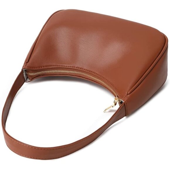 Women Brown Imported Polyester Pu Leather Zipper Closure Cute Mini Tote Handbag - Picture 4 of 8